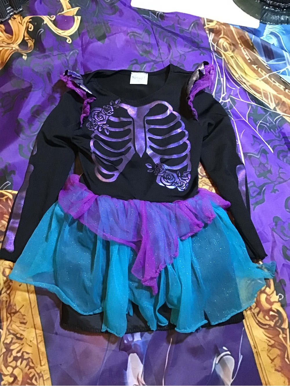 Toddler oil slick skeleton costume size 2t